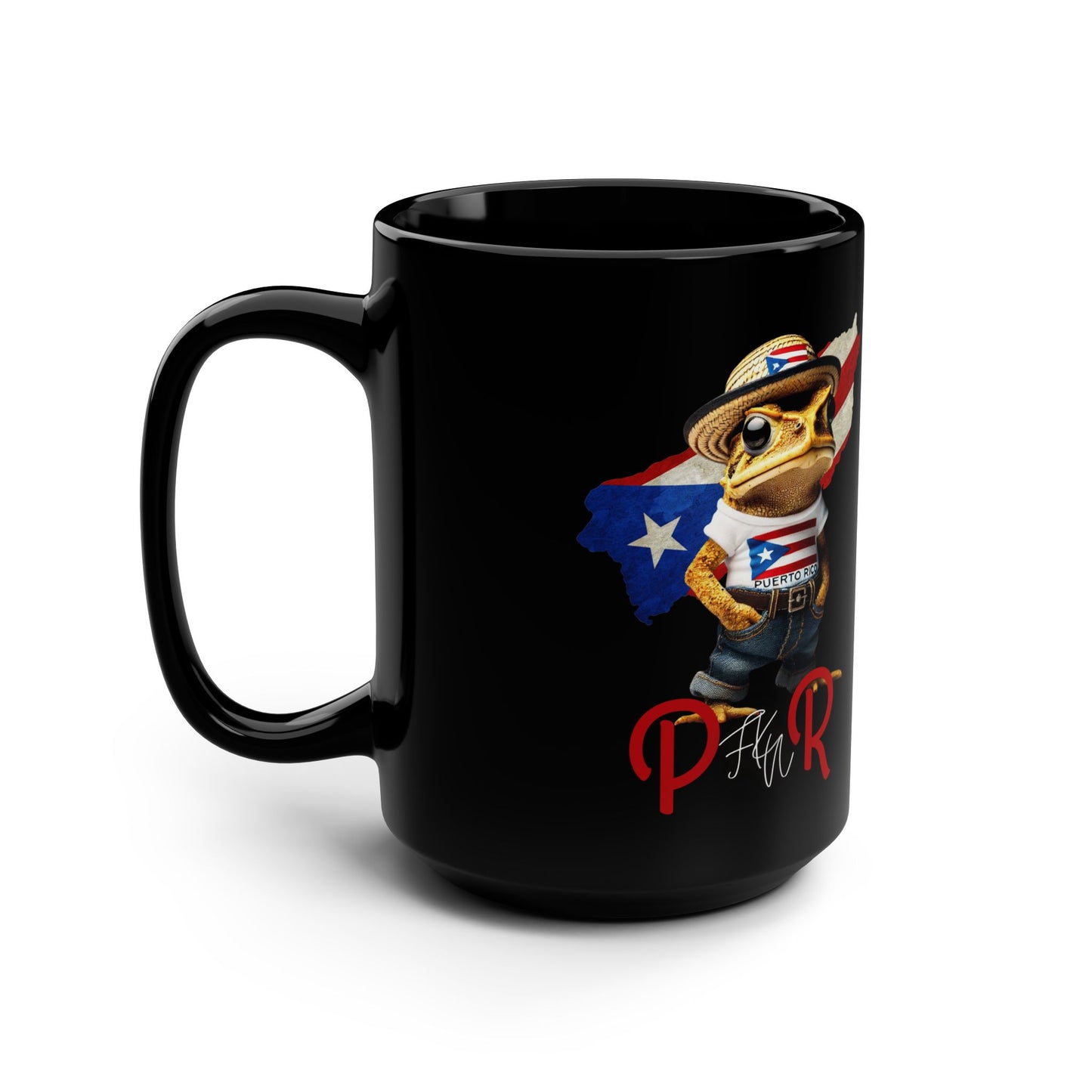 Café con Boricua: Puerto Rico-Themed Mugs & Cups Unique Designs Black Mug, 15oz