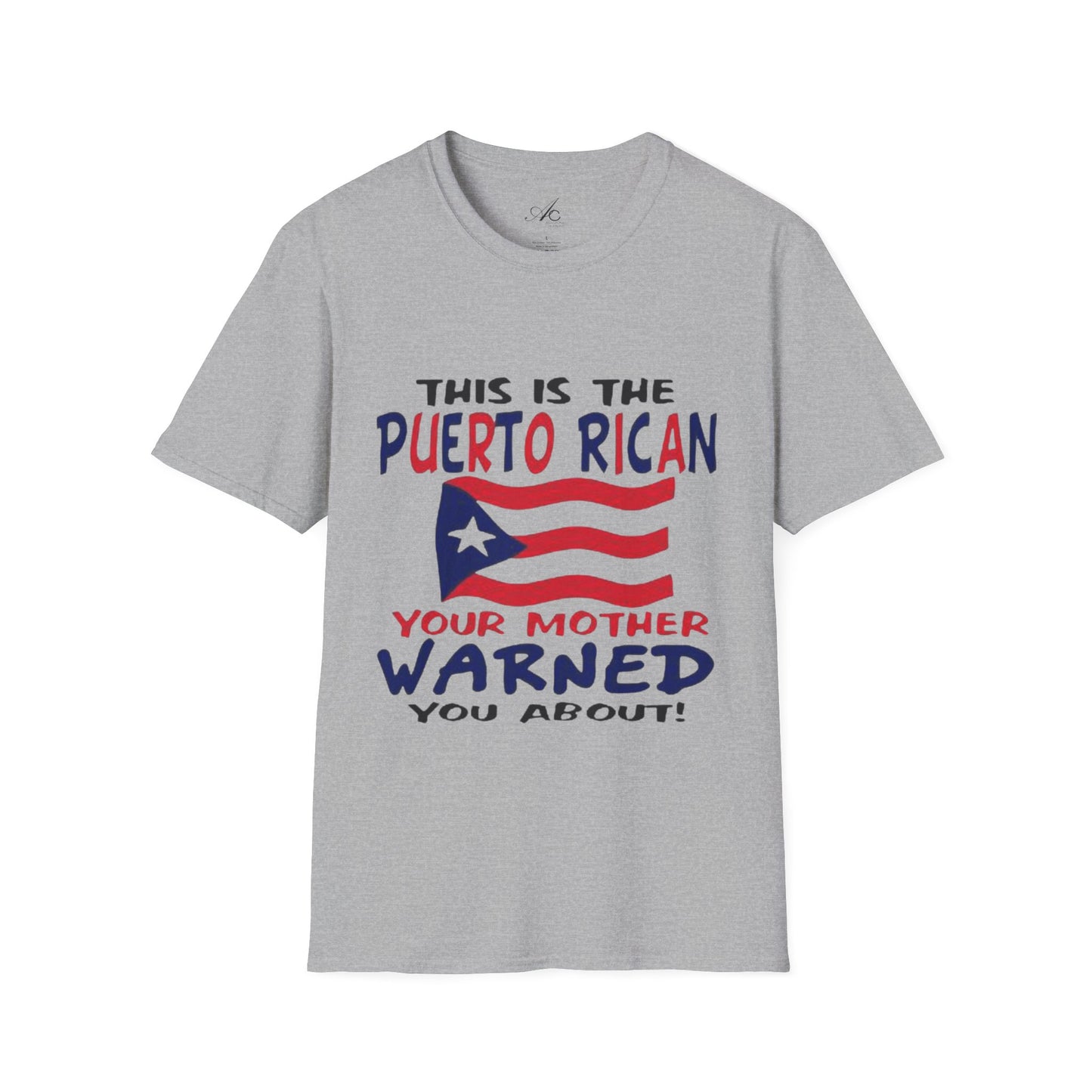 Puerto Rican pride t-shirt front view on model
Boricua cultural tee laid flat on table
Unisex Puerto Rican shirt for family gathering
Puerto Rico flag shirt for celebration or gift