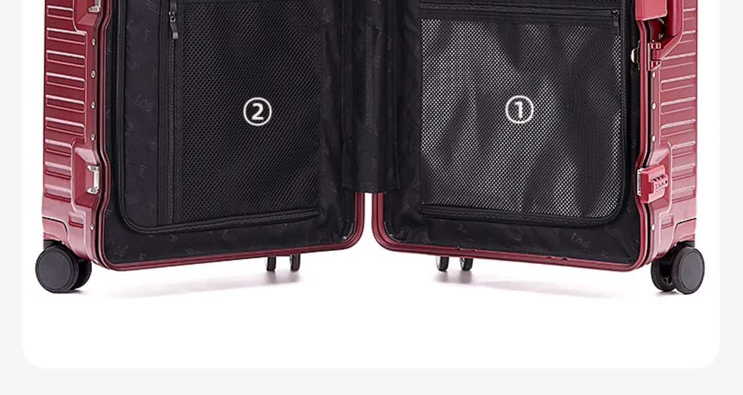 Lee Large Capacity 24-Inch Aluminum Frame Student Luggage