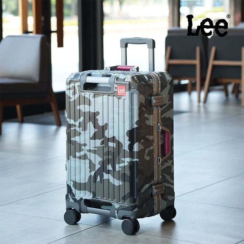 Lee Official Large Capacity Luggage Women's 24-Inch Suitcase Aluminium Frame Luggage New Arrival Student Durable Password Suitcase