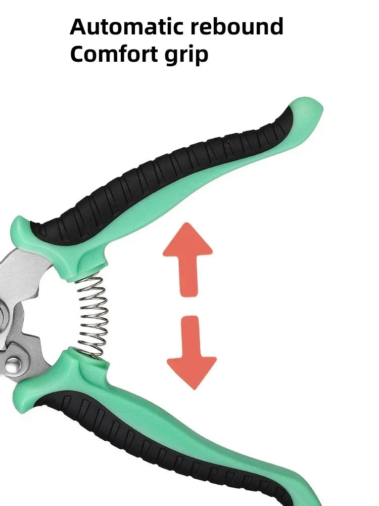 1Pcs Stainless Steel Pruning Shear Fruit-picking Scissors Labor Saving Gardening Plant Sharp Branch Pruners Protection