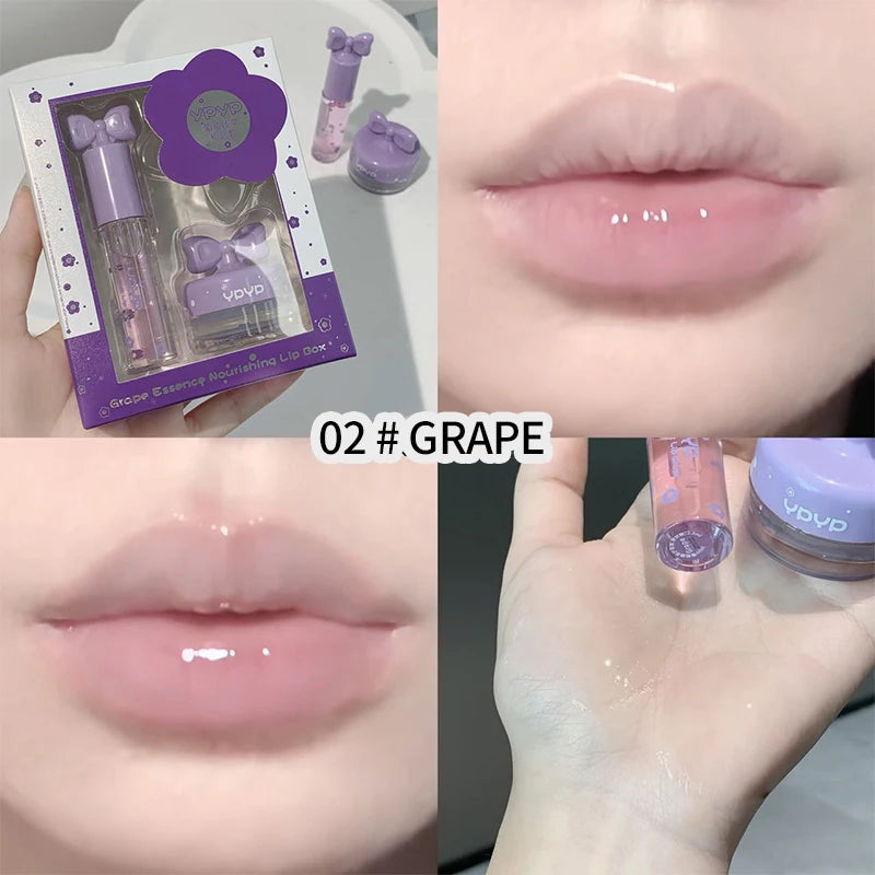 YPYP Zhencui Lip Care Set Moisturizing Water Light Jelly Day and Night Thick Apply Female Lip Balm 3.8g+2.8ml