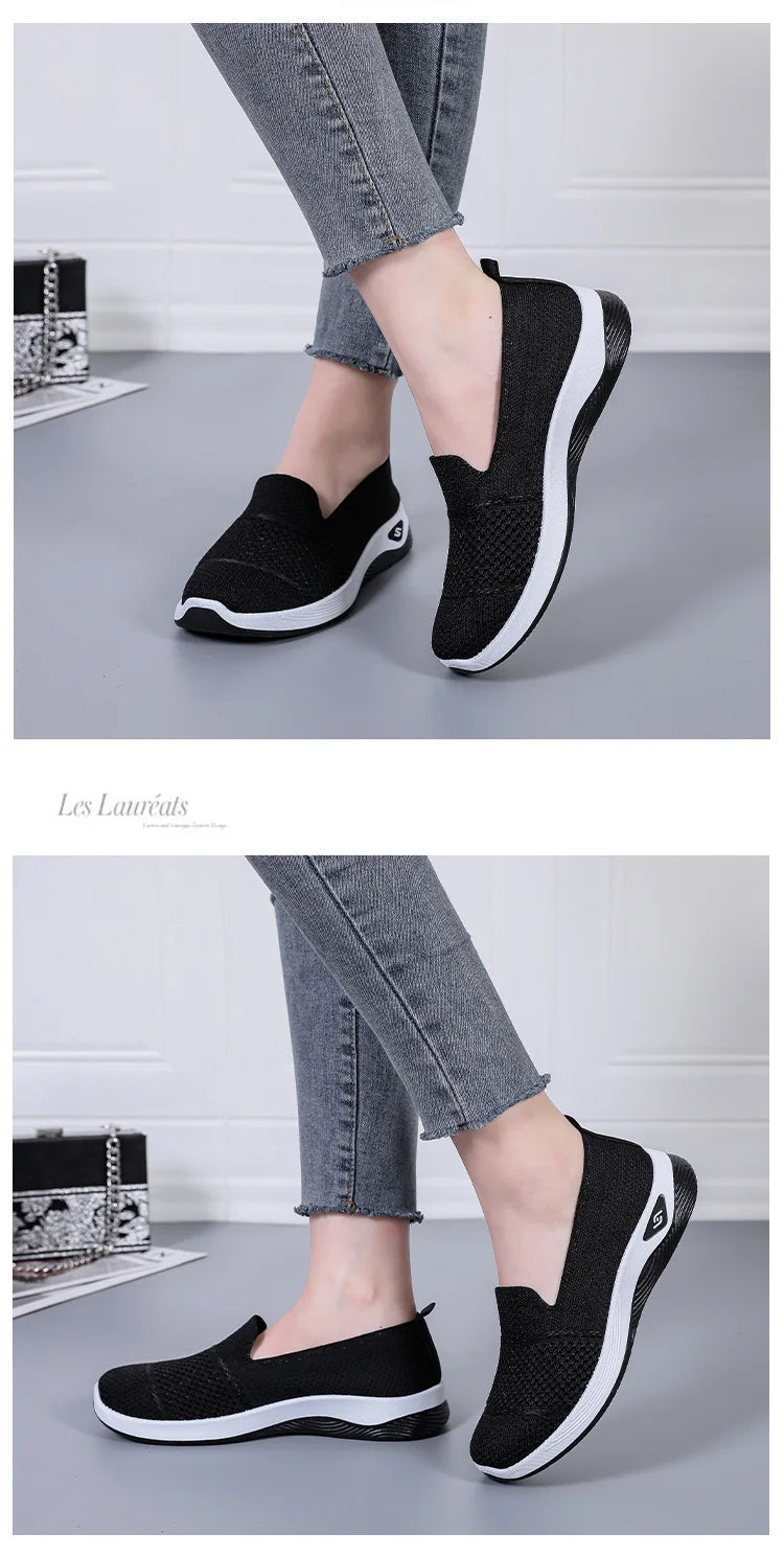 Women Work Shoes Comfortable for Work Spring Autumn Women Mesh Breathable Casual Slip on Platform Shoes Sneakers Women 36-41