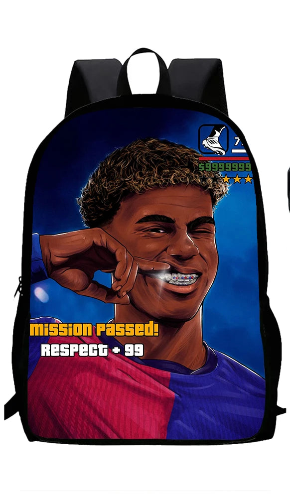 2025 Lamine Yamal Child School Backpack With Thermal Cooler Lunch Box Pencil Bags School Bags for Boys Girls Best Gift