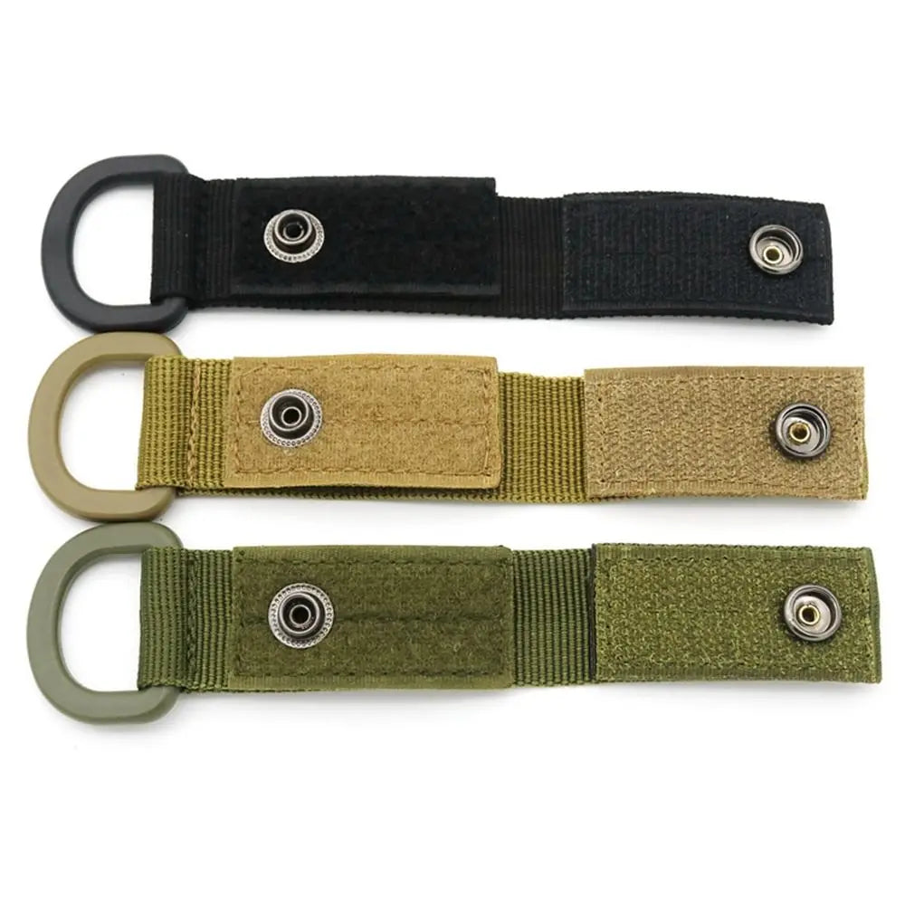 1pc Outdoor Tools Hiking Nylon Molle Ribbon Webbing D Buckle Key Hook Clip Climbing Carabiner
