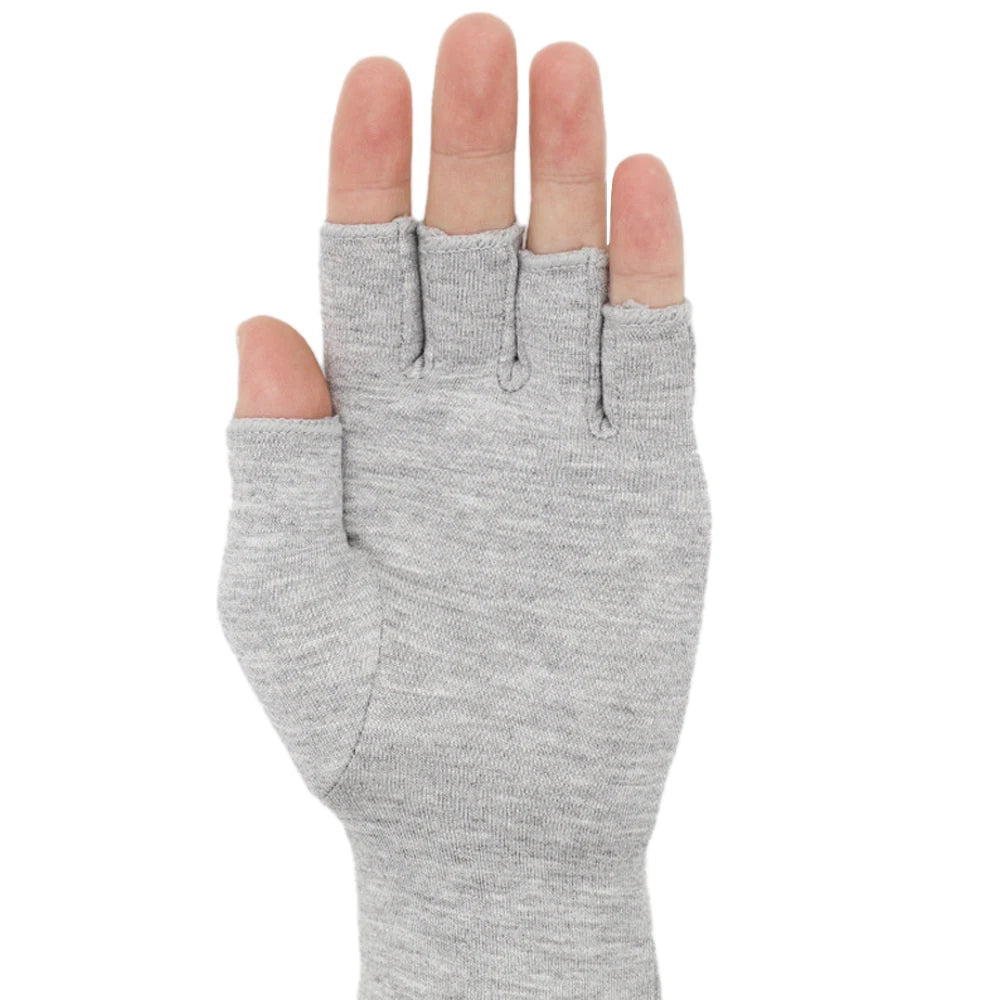 1Pair Premium Bamboo Gloves, Compres Bamboo Arthritis Gloves,Compres Gloves for Women Men,Fingerless Design, Breathable Fabric