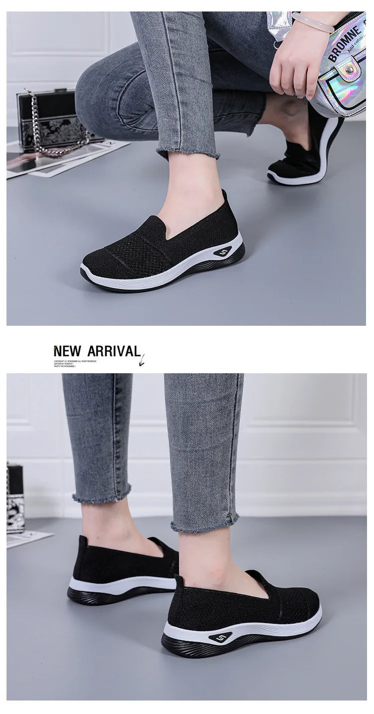 Women Work Shoes Comfortable for Work Spring Autumn Women Mesh Breathable Casual Slip on Platform Shoes Sneakers Women 36-41
