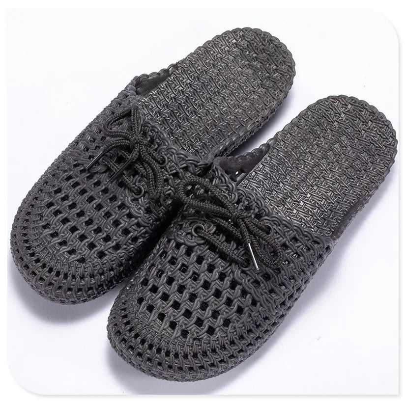 Women's Sandals Summer Hollow Toecap Female Flat Slippers Outdoor Casual Beach Solid Color Breathable Soft Ladies Hole Sandals