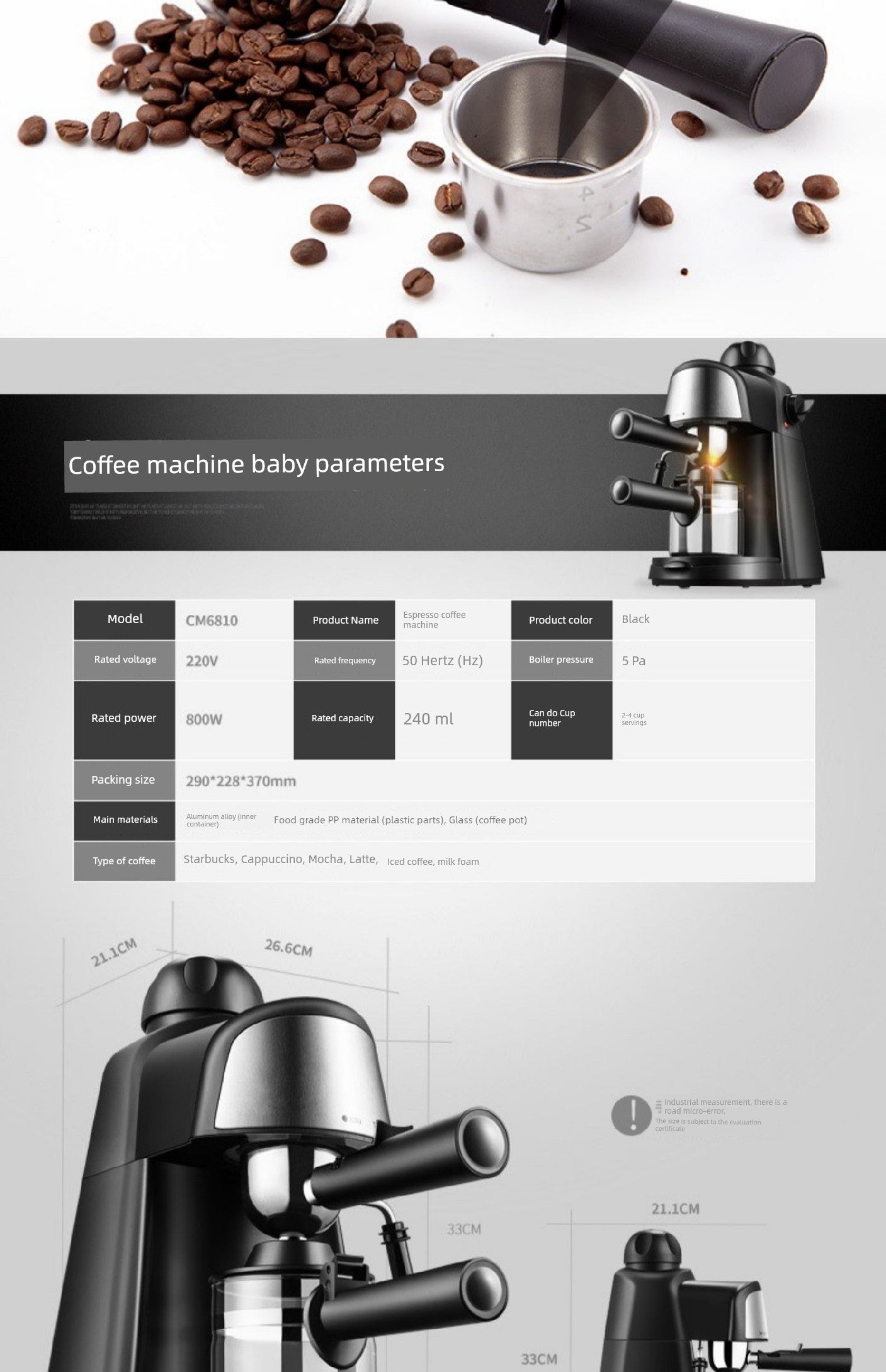20bar Espresso Coffee Maker Machine Automatic Italian Latte Mocha Coffee Machine