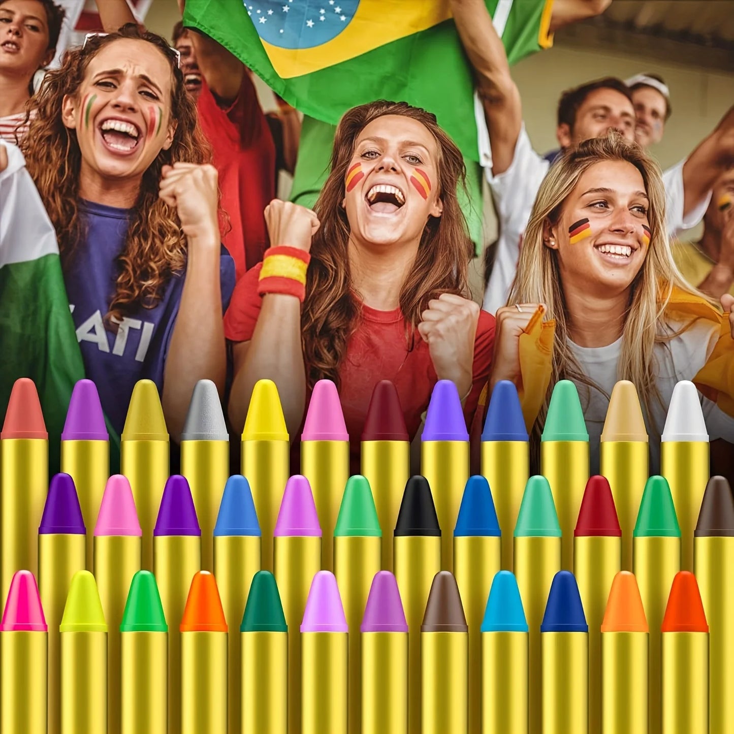 16 Pieces Face Paint Crayons Makeup Sticks Face Body Paint Kit For Halloween Or Birthday Party CosplayMardi Gras Makeup