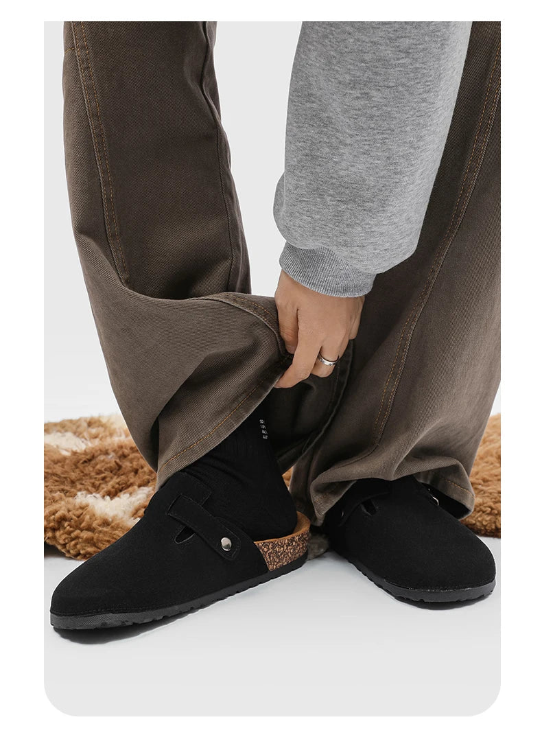 2025 Men Mules Shoe with Arch Support Unisex Classic Beach Birkenstok Mens Shoes Men's Suede Sandals Retro Cork Clogs