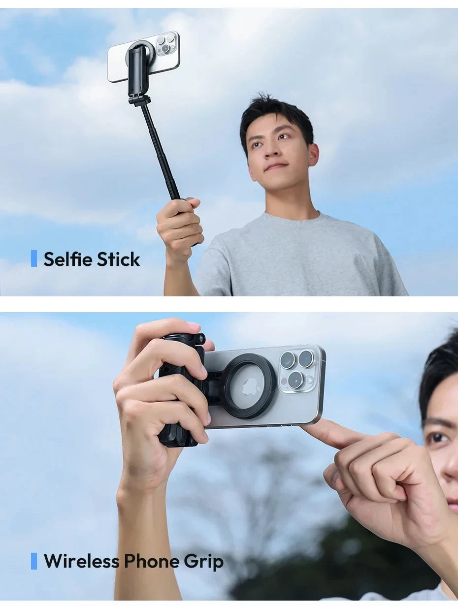 2026 Magnetic Selfie Stick Phone Tripod w Remote Extend Cell Phone Tripod Stand For MagSafe iPhone 16 15 14 13 12 XIAOMI SAMSUNG