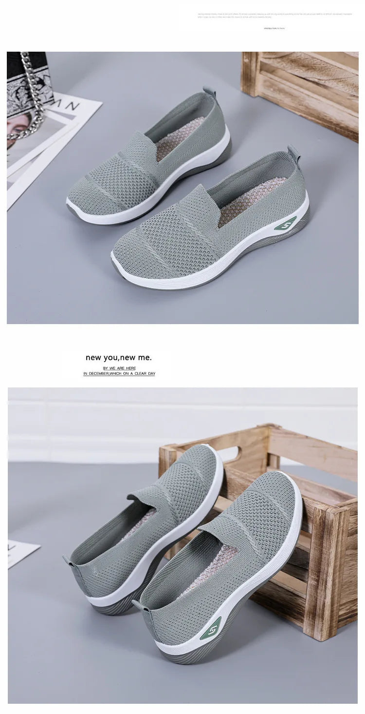 Women Work Shoes Comfortable for Work Spring Autumn Women Mesh Breathable Casual Slip on Platform Shoes Sneakers Women 36-41