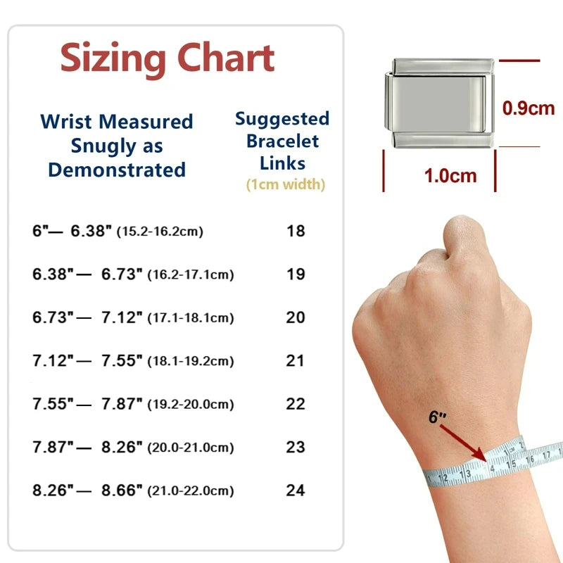 2025 New Women's Jewelry Fashion DIY Italian Charm 9MM Stainless Steel Module Women's Bracelet Pendant Jewelry Gift