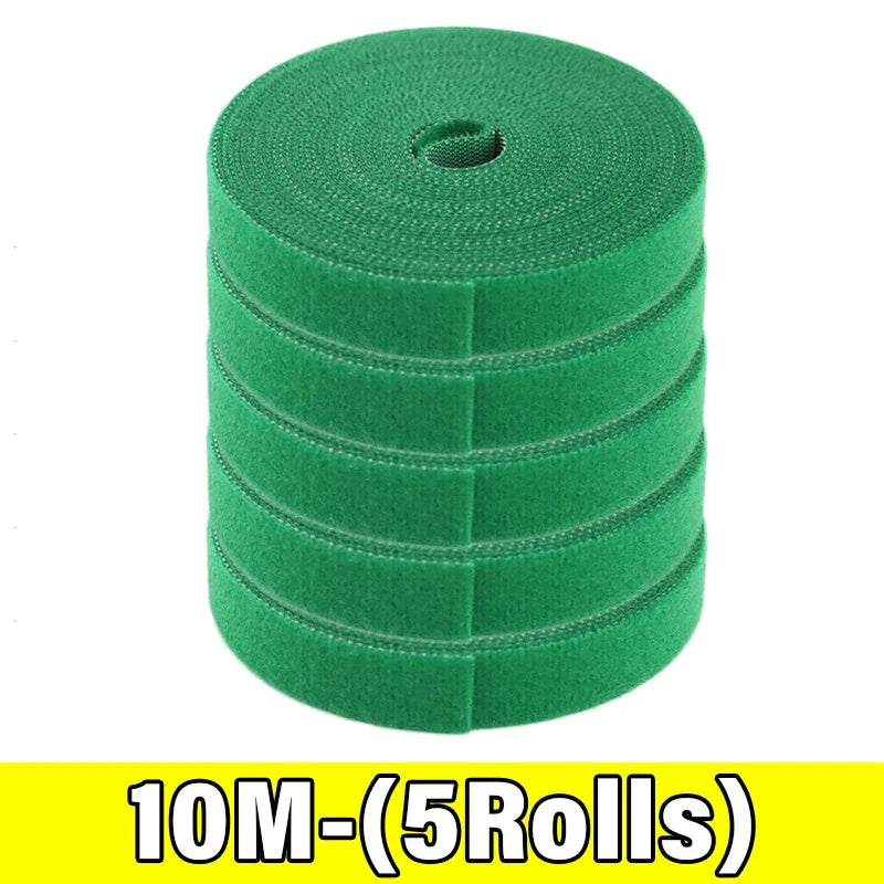 100/2M Plant Nylon Cable Tie Adjustable Self Adhesive Green Plants Hook Loops Garden Twine Bandage Support Fastener Tape Strips