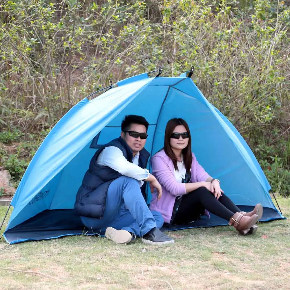 2 Persons Outdoor Beach Tents Shelters Shade UV Protection Ultralight Tent for Fishing Picnic Park Summer Awning Shade Shelter