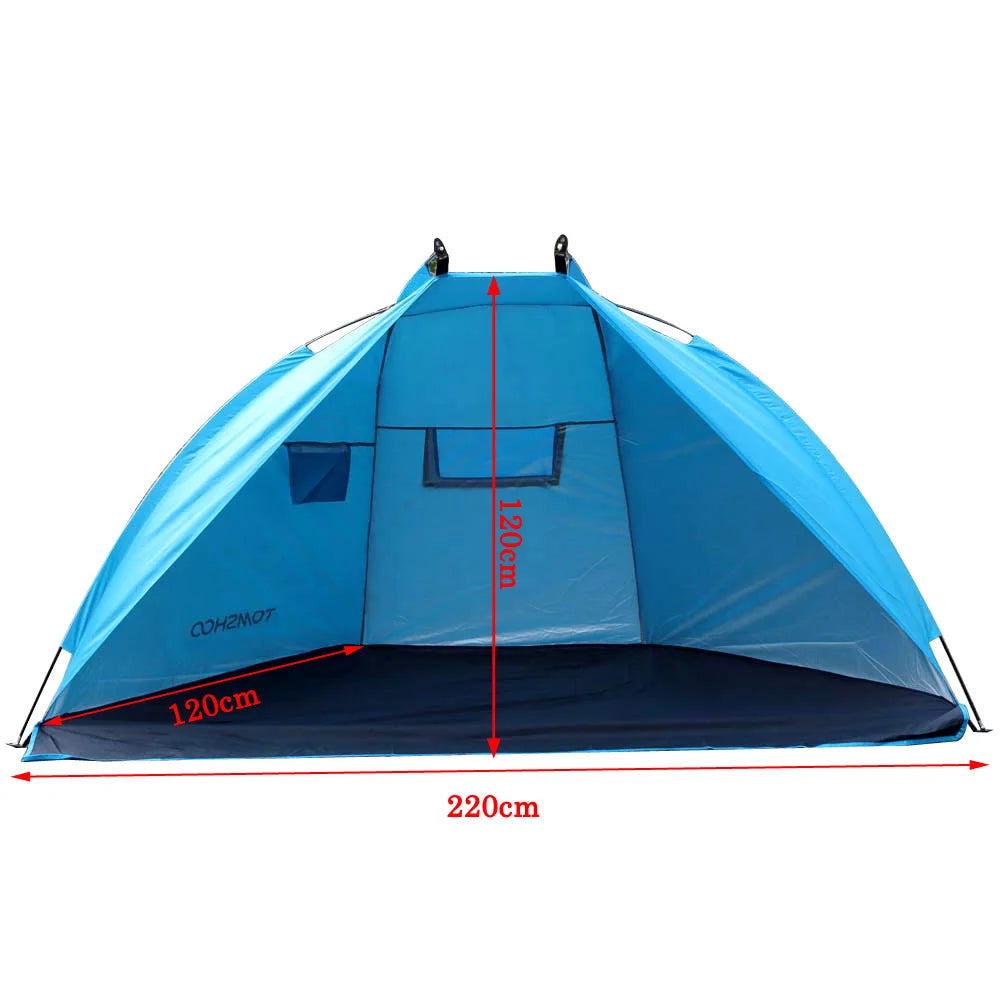 2 Persons Outdoor Beach Tents Shelters Shade UV Protection Ultralight Tent for Fishing Picnic Park Summer Awning Shade Shelter