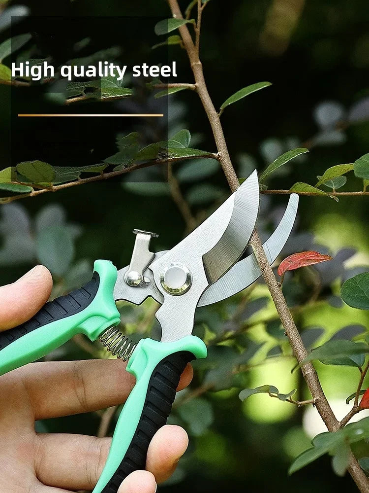 1Pcs Stainless Steel Pruning Shear Fruit-picking Scissors Labor Saving Gardening Plant Sharp Branch Pruners Protection