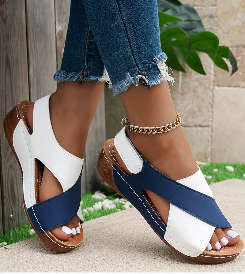 Women's Sandals Soft Heels Sandals Women Peep Toe Summer Shoes Lightweight Wedges Heeled Shoes Woman Footwear Summer Sandals
