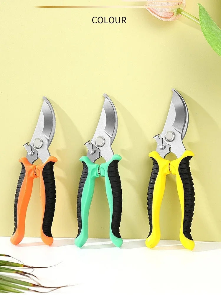 1Pcs Stainless Steel Pruning Shear Fruit-picking Scissors Labor Saving Gardening Plant Sharp Branch Pruners Protection