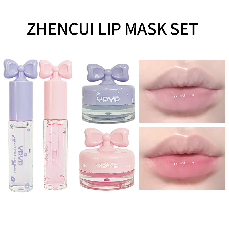 YPYP Zhencui Lip Care Set Moisturizing Water Light Jelly Day and Night Thick Apply Female Lip Balm 3.8g+2.8ml