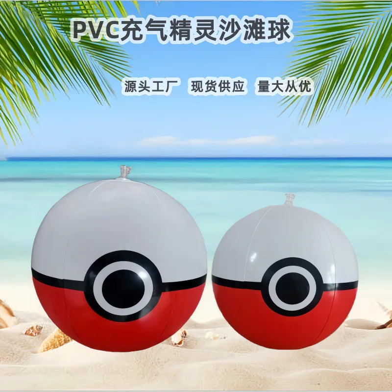 1PCS Pokeball Inflatable Beach Ball 30CM 40CM Balloons Football Swimming Pool Beach Party Decoration Sports Ball Fun Toy