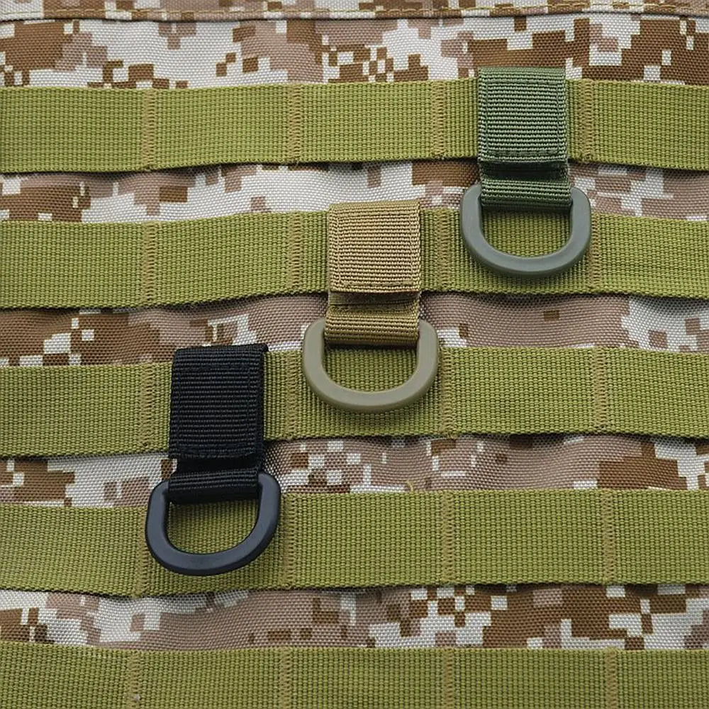 1pc Outdoor Tools Hiking Nylon Molle Ribbon Webbing D Buckle Key Hook Clip Climbing Carabiner