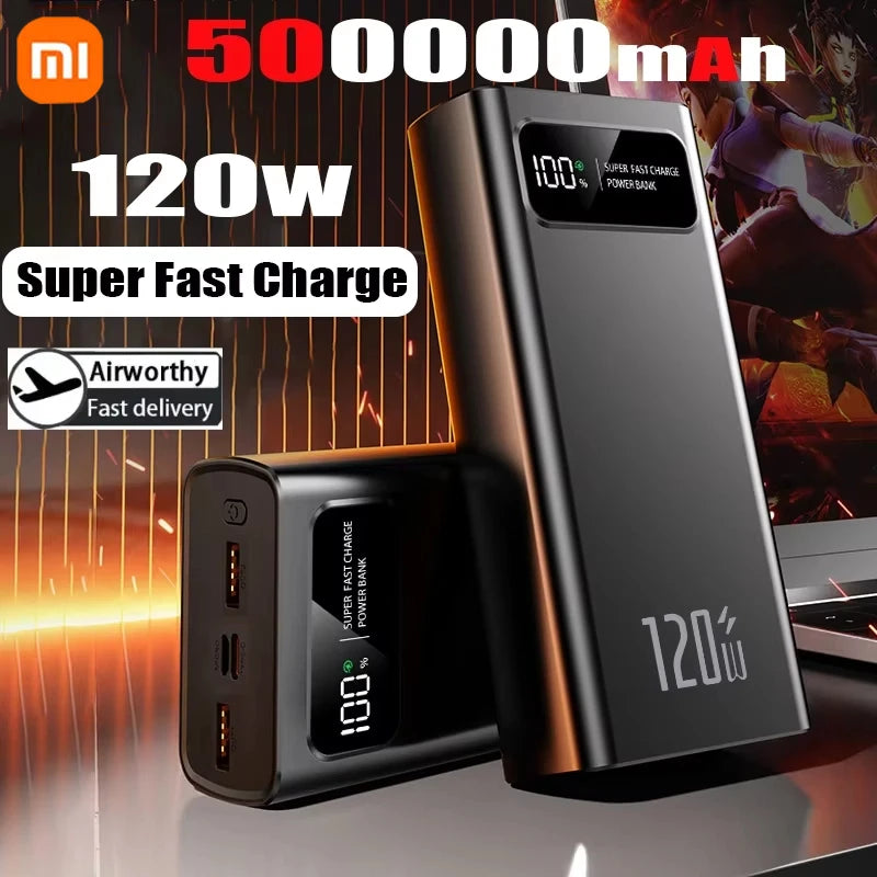 Xiaomi 200000mAh LED Digital Display Power Bank High Capacity 120W Super Fast Charging Portable External Battery For IPhone New