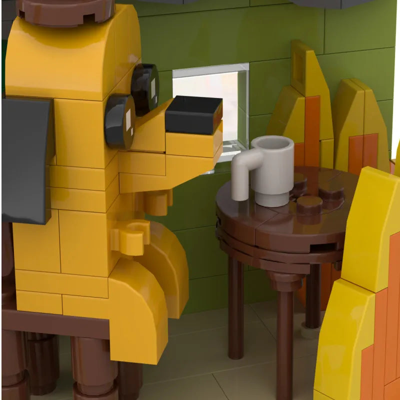 299PC MOC This is Fine Dog Building Block Kit Cartoon Fire Meme Vignette Hound Dog Animal Brick Model Toy For Children Gifts