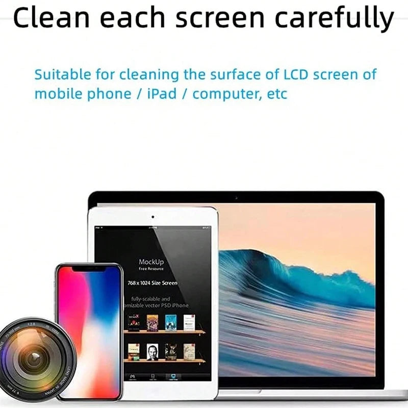 2 In 1 Screen Cleaner Spray Computer Mobile Phone Screen Dust Remover Tool Microfiber Cloth For iPhone iPad Cleaning Wipes