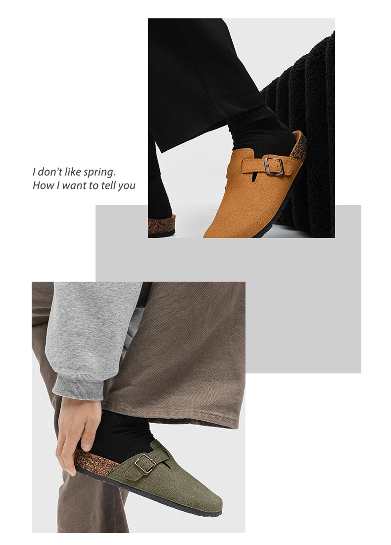 2025 Men Mules Shoe with Arch Support Unisex Classic Beach Birkenstok Mens Shoes Men's Suede Sandals Retro Cork Clogs