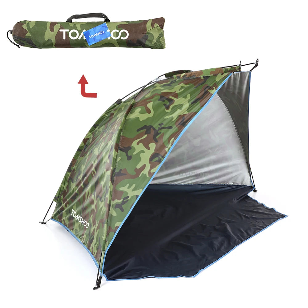 2 Persons Outdoor Beach Tents Shelters Shade UV Protection Ultralight Tent for Fishing Picnic Park Summer Awning Shade Shelter