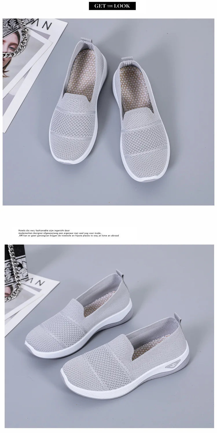 Women Work Shoes Comfortable for Work Spring Autumn Women Mesh Breathable Casual Slip on Platform Shoes Sneakers Women 36-41