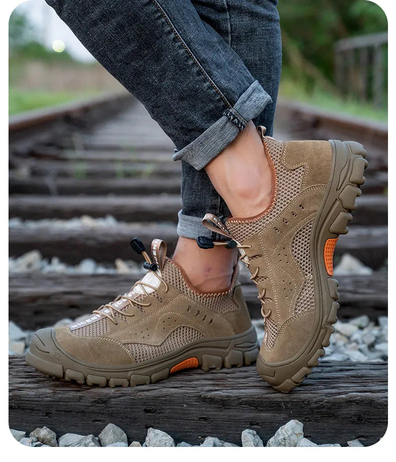 2025 Summer Safety Shoes Men Anti-puncture Work Sneakers With Steel Toe Cap Indestructible Shoes Breathable Male Shoes Anti-slip