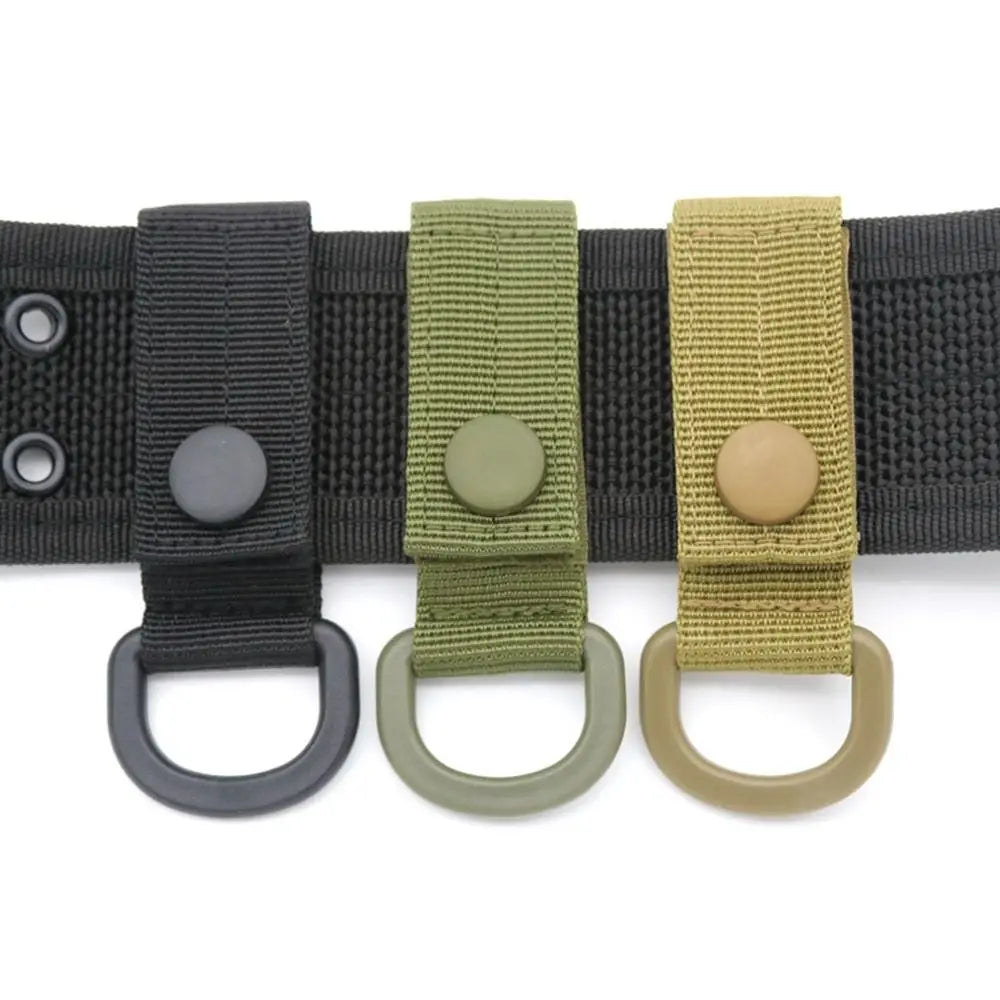 1pc Outdoor Tools Hiking Nylon Molle Ribbon Webbing D Buckle Key Hook Clip Climbing Carabiner