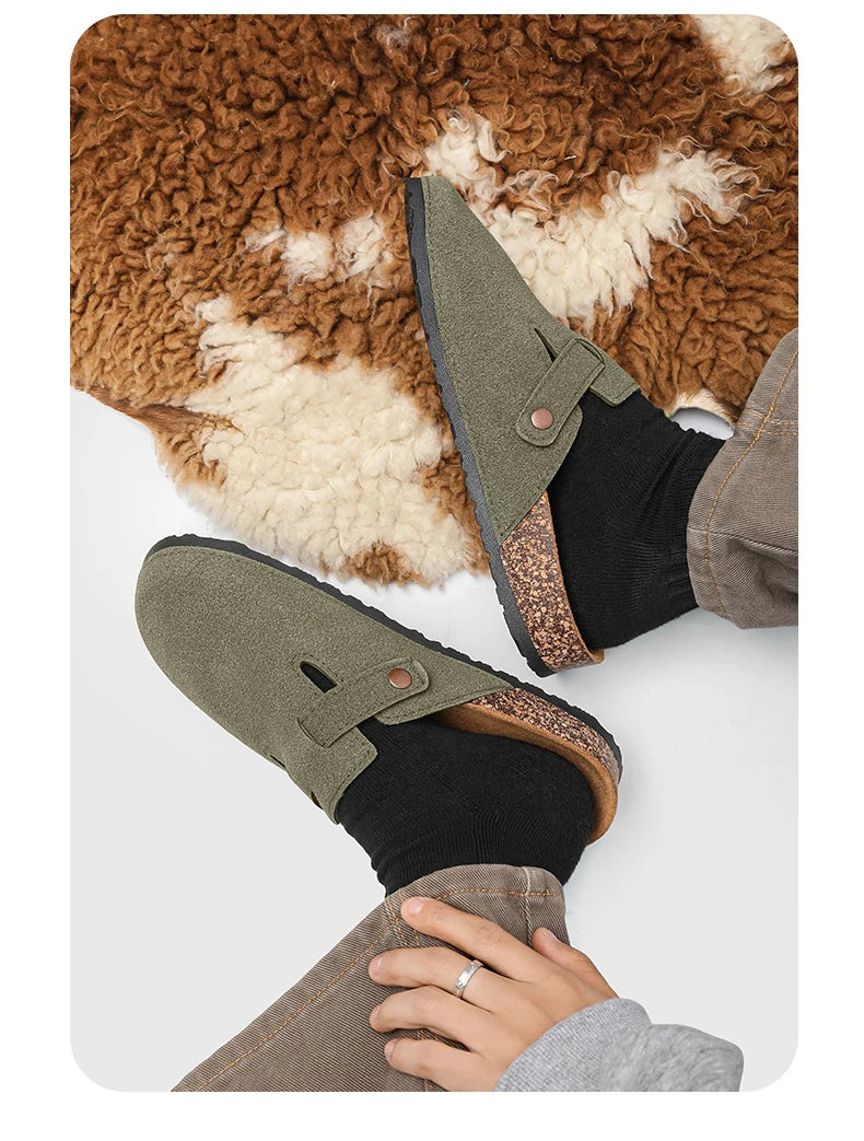 2025 Men Mules Shoe with Arch Support Unisex Classic Beach Birkenstok Mens Shoes Men's Suede Sandals Retro Cork Clogs