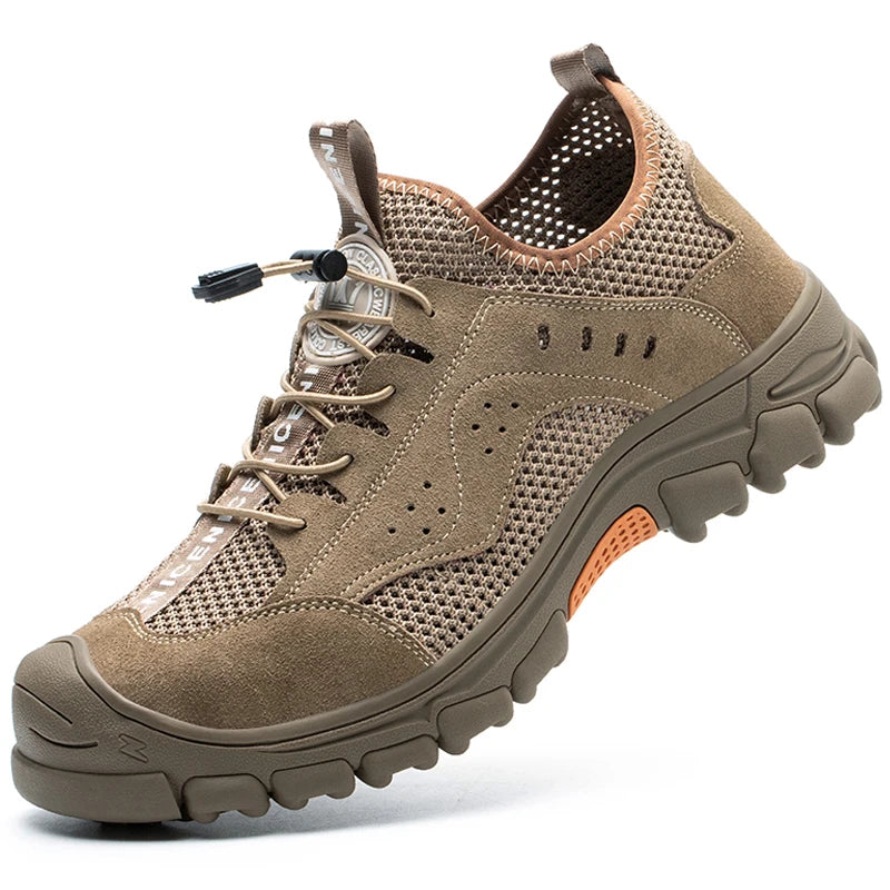 2025 Summer Safety Shoes Men Anti-puncture Work Sneakers With Steel Toe Cap Indestructible Shoes Breathable Male Shoes Anti-slip