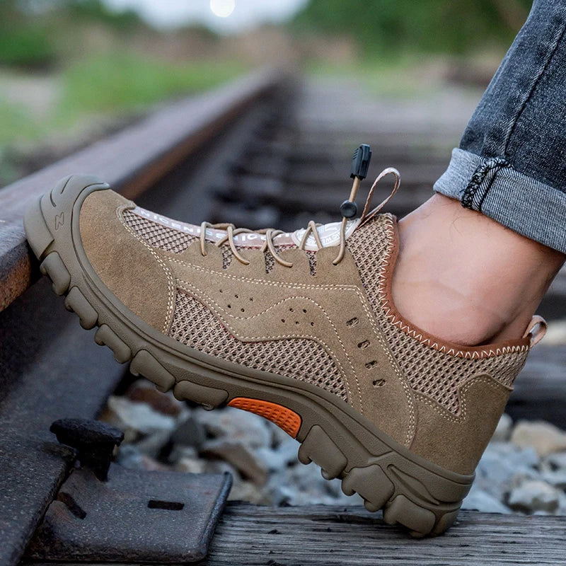 2025 Summer Safety Shoes Men Anti-puncture Work Sneakers With Steel Toe Cap Indestructible Shoes Breathable Male Shoes Anti-slip