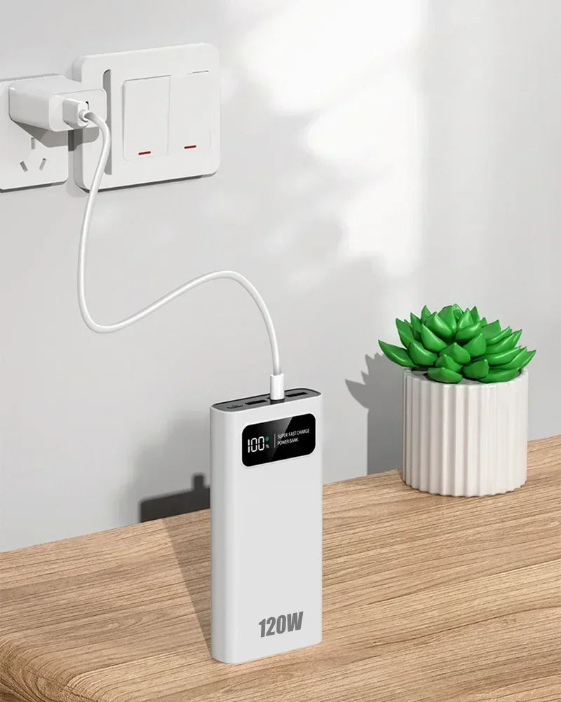 200000mAh Power Bank 120W Super Fast Charging Ultralarge Capacity With LED Digital Display Portable External Battery For Phones