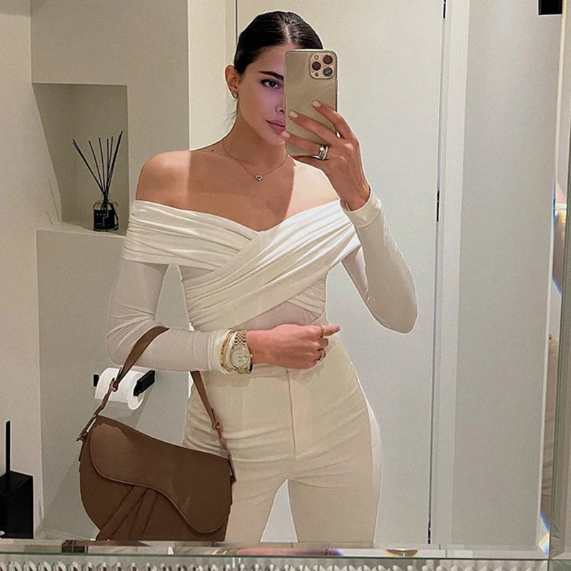Women's Bodysuits Autumn New Black Sexy Backless Solid Corset Slim Fashion Crossed Bodysuits Long Sleeves Casual Knitted Rompers
