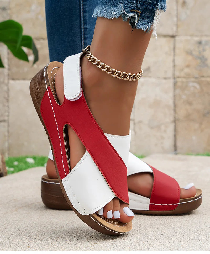 Women's Sandals Soft Heels Sandals Women Peep Toe Summer Shoes Lightweight Wedges Heeled Shoes Woman Footwear Summer Sandals
