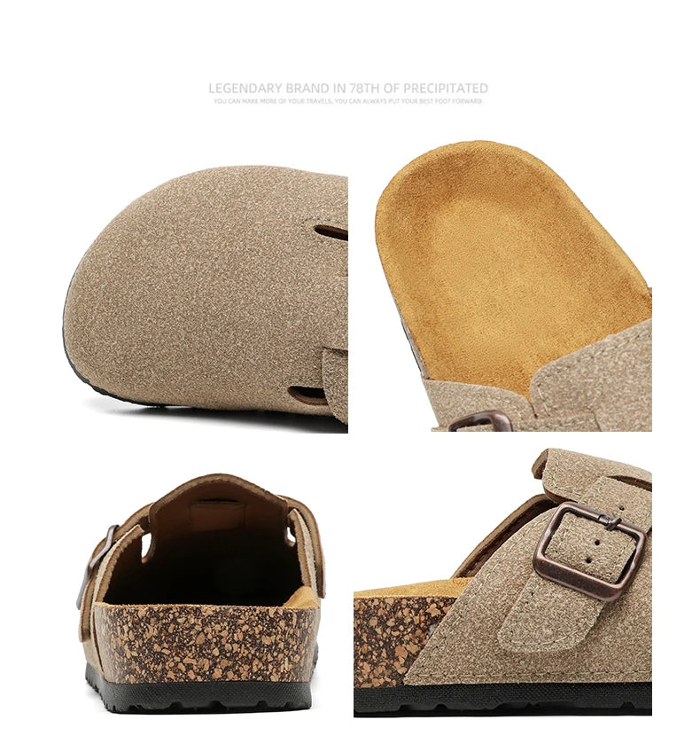 2025 Men Mules Shoe with Arch Support Unisex Classic Beach Birkenstok Mens Shoes Men's Suede Sandals Retro Cork Clogs