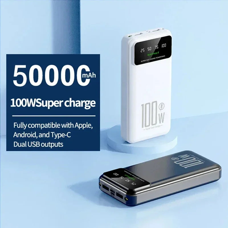 Xiaomi PowerBank 50000mAh High Capacity 100W Fast Charging Portable Charger emergercy Battery supply Powerbank for iPhone Huawei