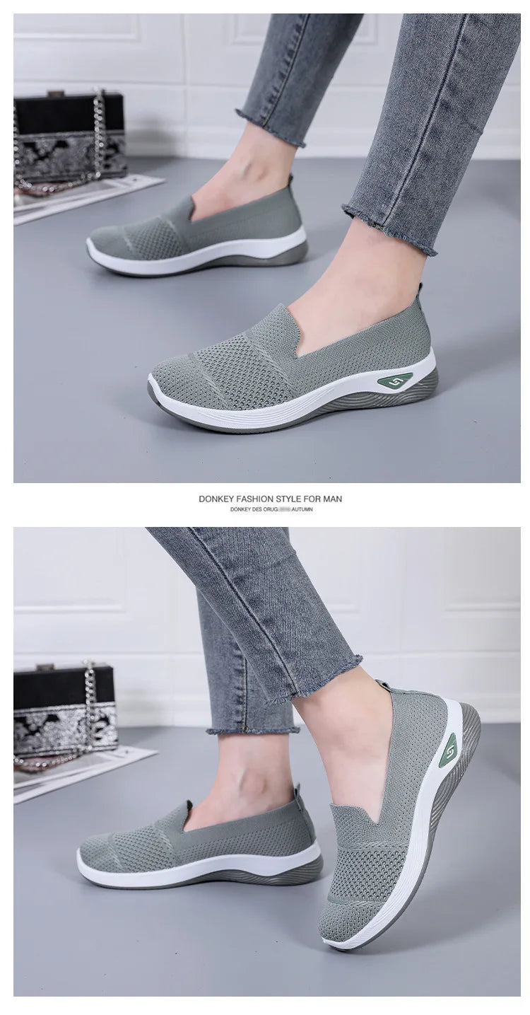 Women Work Shoes Comfortable for Work Spring Autumn Women Mesh Breathable Casual Slip on Platform Shoes Sneakers Women 36-41