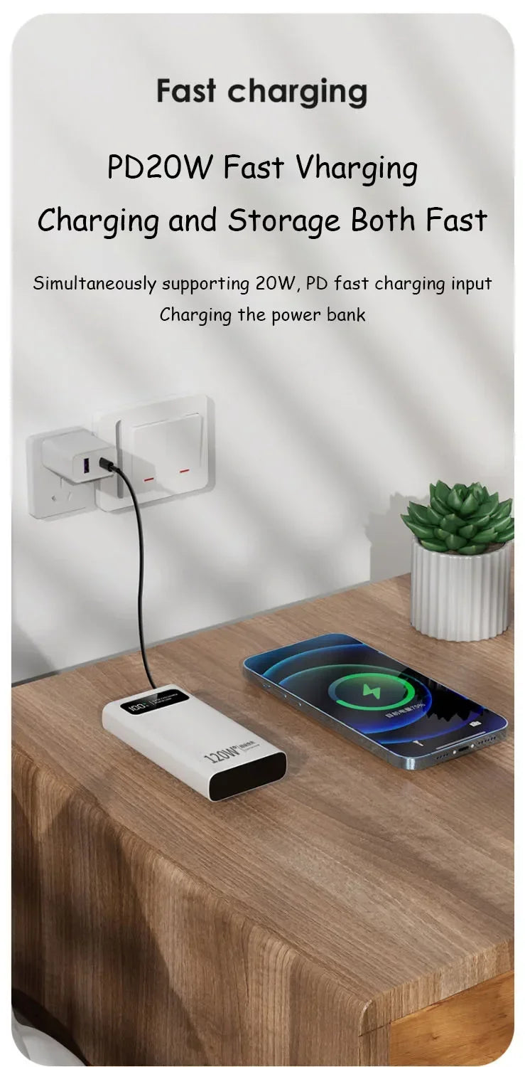 Xiaomi 120W PowerBank Super Fast Charging 200000mAh Large Capacity Portable Emergency Battery Supply Mobile Power For IPhone New