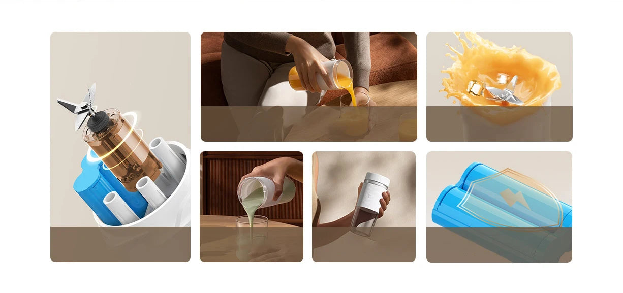 XIAOMI MIJIA Portable Juicer Cup 2 Electric Fruit Blender Machine Orange Juicer Kitchen Food Processor Make Juice Extractor Home