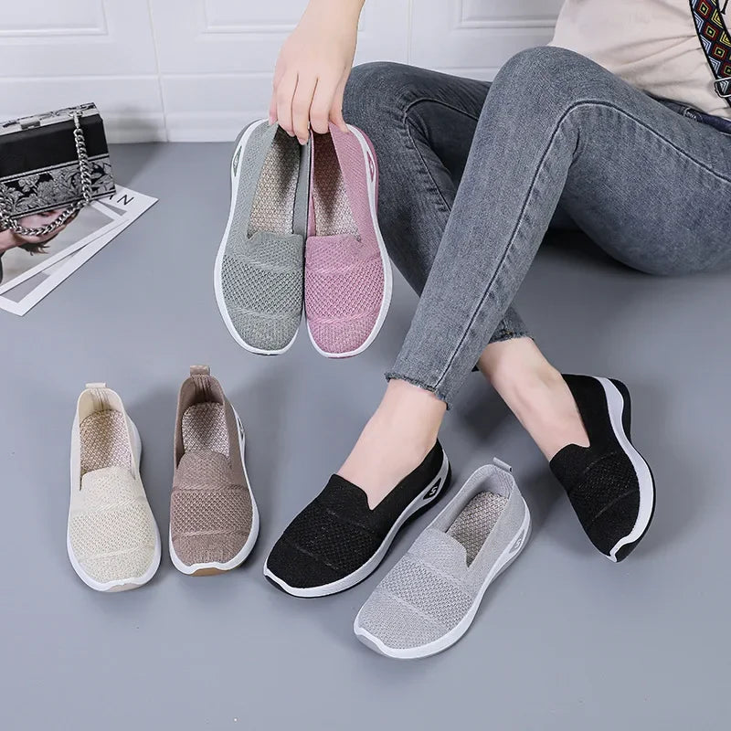 Women Work Shoes Comfortable for Work Spring Autumn Women Mesh Breathable Casual Slip on Platform Shoes Sneakers Women 36-41
