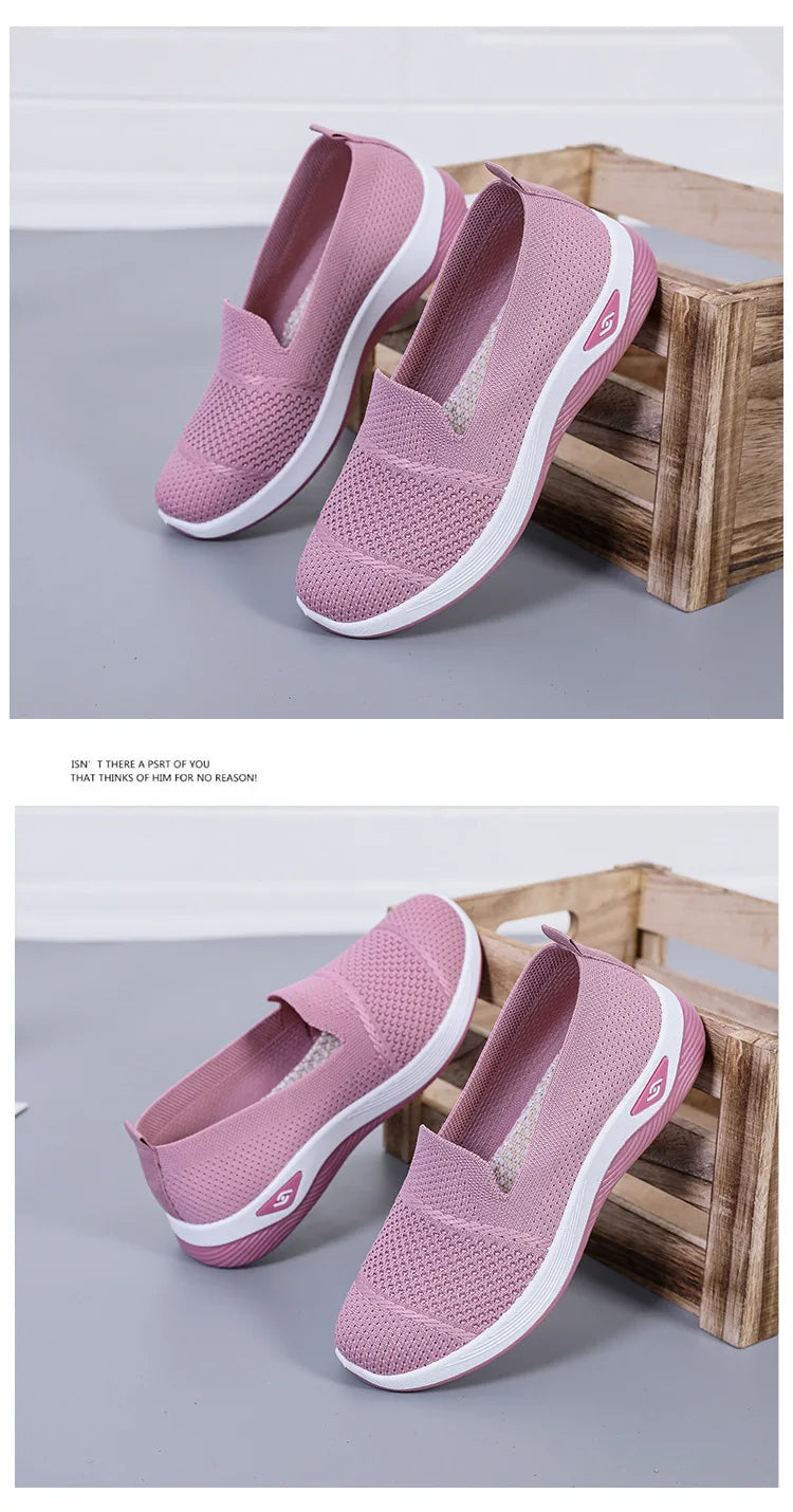 Women Work Shoes Comfortable for Work Spring Autumn Women Mesh Breathable Casual Slip on Platform Shoes Sneakers Women 36-41