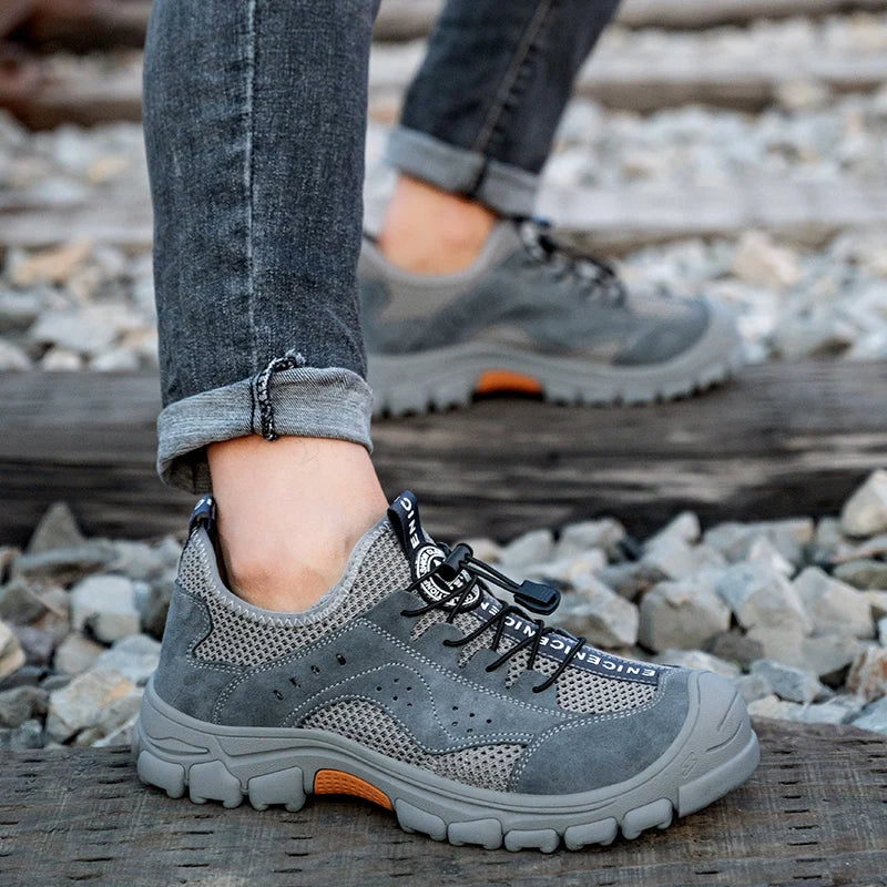 2025 Summer Safety Shoes Men Anti-puncture Work Sneakers With Steel Toe Cap Indestructible Shoes Breathable Male Shoes Anti-slip