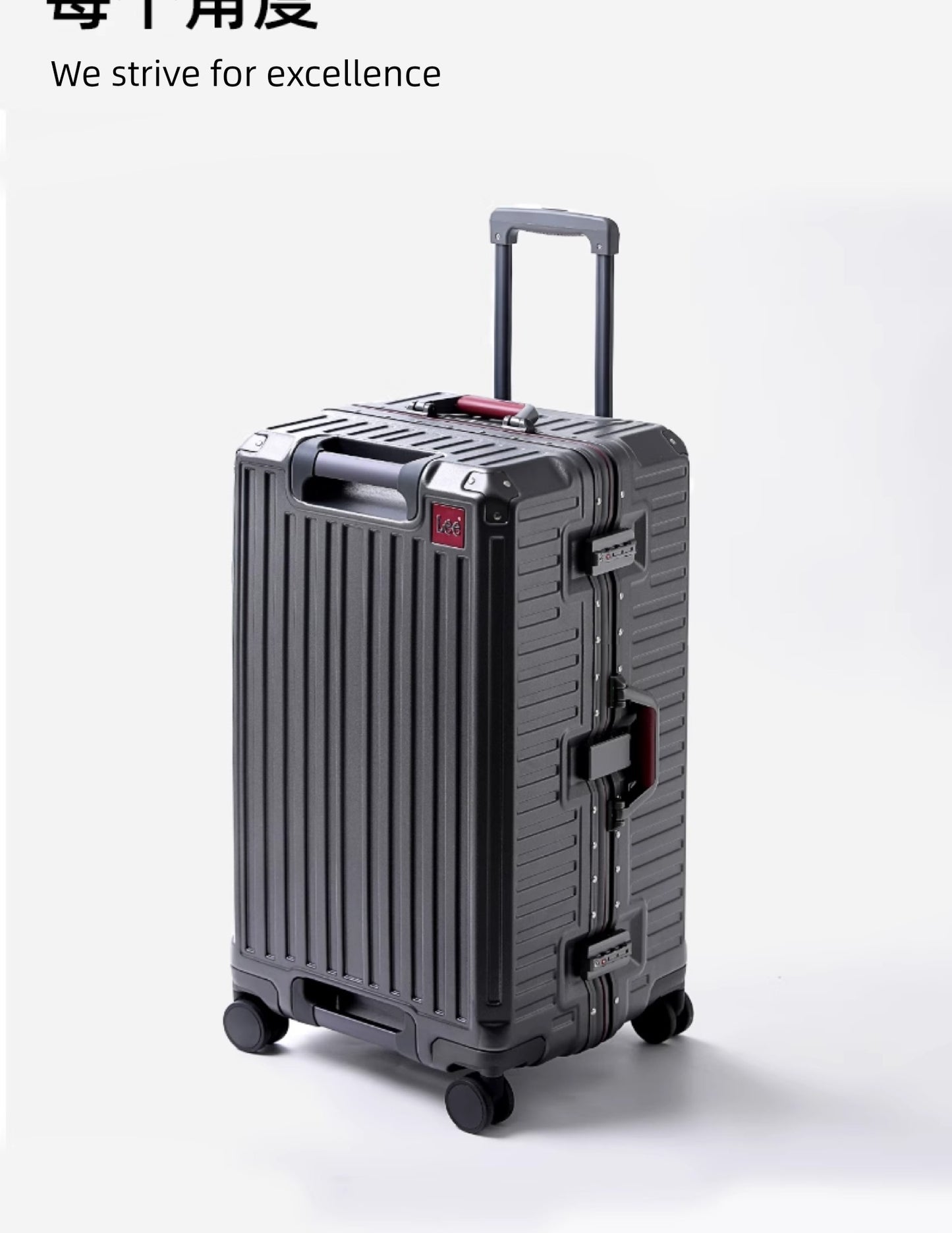 Lee Large Capacity 24-Inch Aluminum Frame Student Luggage